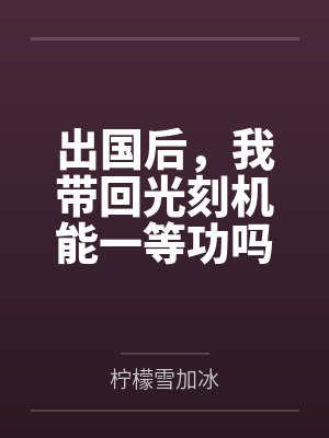 出国后,我带回光刻机能一等功吗