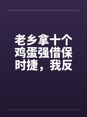 老乡拿十个鸡蛋强借保时捷,我反手送他吃牢饭